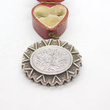Victorian Sterling Silver Forget-Me-Not Sweetheart Brooch Antique c1880