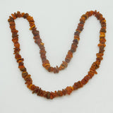 Long Rough Cut Baltic Amber Strung Necklace Vintage c1960 100cm Length