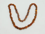 Long Rough Cut Baltic Amber Strung Necklace Vintage c1960 100cm Length