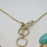Sterling Silver Turquoise, Pearl & Rough Natural Ruby Necklace Vintage c1990s