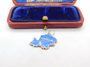 Sterling Silver and Enamel Hampshire Map Travel Shield Charm Vintage c1970