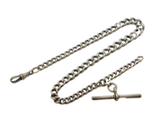 Victorian Sterling Silver Graduating Albert Watch Chain Antique 1901 Birmingham