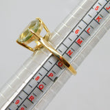 Sterling Silver Gilt Chunky Green Tourmaline Dress Ring Vintage c1970 Size N 1/2