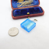 Sterling Silver Blue Glass Perfume Bottle Charm Pendant Vintage c1970