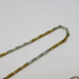 19th Century Nickel & Brass Set Single Albert Watch Chain Antique c1880s