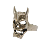 Chunky Sterling Silver Devil Form Bikers Ring Vintage c1990s