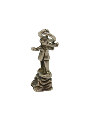 Sterling Silver Boy Shepherd Or Goatherd Charm Pendant Vintage c1970s