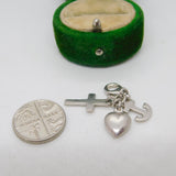 Sterling Silver Faith, Hope & Charity Charm Pendant Vintage c1970