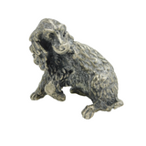 20th Century 800 Grade Silver Spaniel Dog Figurine Ornament Vintage c1970s