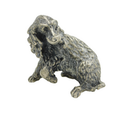 20th Century 800 Grade Silver Spaniel Dog Figurine Ornament Vintage c1970s