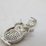 Sterling Silver Sparkling Owl Set Pendant Vintage c1990s
