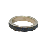 Sterling Silver Mexican Blue Hardstone Studio Band Ring Vintage c1970 Size P 1/2