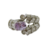 Sterling Silver, Spinel & Amethyst Statement Ring Vintage c1970 Size P UK