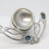 Scottish Sterling Silver & Turquoise Celtic Candlestick Vintage 1990 Edinburgh