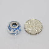 Sterling Silver Rhona Sutton Light Blue Glass & Silver Charm Bead Vintage c2000