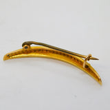 Victorian Boxed 18ct Gold Graduating Seed Pearl Crescent Brooch Antique c1880s