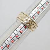Sterling Silver Celtic Style Wide Band Wedding Ring Vintage c1970 Size M