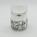 Victorian Silver Plated Putti Cherub Tea Caddy Antique c1880s