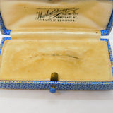 Art Deco Blue Leather Jewellery Box 'Thurlow Champness, Bury St. Edmunds'