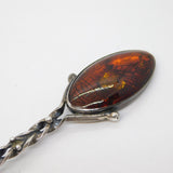 Baltic Sterling Silver Amber Set Teaspoon Vintage c1960s