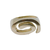 Sterling Silver Swirly Spiral Studio Dress Band Ring Modern c1990 Size O 1/2