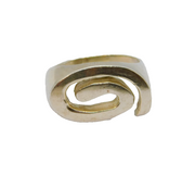 Sterling Silver Swirly Spiral Studio Dress Band Ring Modern c1990 Size O 1/2