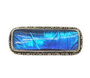 Sterling Silver Morpho Butterfly Wing Set Brooch Pin Antique c1920 Art Deco