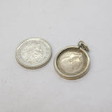 George V Sterling Silver Threepence Coin Charm Pendant Antique 1920
