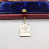 Sterling Silver 1 Mile to Sleaford Charm Pendant Vintage c1970
