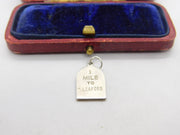 Sterling Silver 1 Mile to Sleaford Charm Pendant Vintage c1970