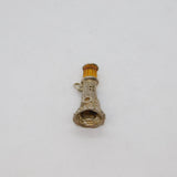 Sterling Silver Lighthouse With Orange Crystal Charm Pendant Vintage c1970s
