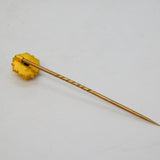 Victorian 15ct Gold & Diamond Etruscan Style Stick Pin Antique c1890s
