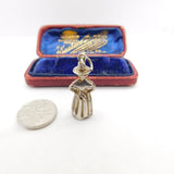 Sterling Silver Pilgrim Figure Charm Pendant Vintage c1970
