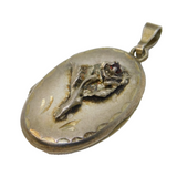 Sterling Silver Floral Locket Charm Pendant Vintage c1970s