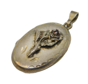 Sterling Silver Floral Locket Charm Pendant Vintage c1970s