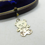 Sterling Silver Teddy Bear Charm Pendant Vintage c1970