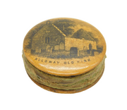 Victorian Mauchline Ware 'Alloway Old Kirk' Pin Cushion Antique c1880s