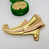 Monet Large Sterling Silver Gilt Wind Spray Brooch Pin Vintage c1960