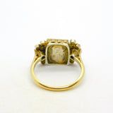 18th Century 18ct Gold, Green Paste, Ruby Mourning Ring Antique c1790