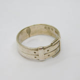 Edwardian Sterling Silver Buckle Sweetheart Band Ring Antique 1902 Size W