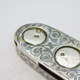 19th Century Russian Silver Niello Enamel Three-Coin Holder Antique c1850s