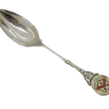 Sterling Silver Enamel Stratford-On-Avon Breakfast Egg Spoon Antique 1917