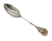 Sterling Silver Enamel Stratford-On-Avon Breakfast Egg Spoon Antique 1917