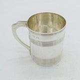 George III Sterling Silver Lined Pattern Christening Mug Antique 1795 London