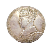 King George VI Sterling Silver Coronation Medal Antique 1937