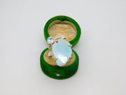 Sterling Silver Larimar & Topaz Dolphin Studio Ring Vintage c1970 Size O 1/2