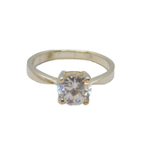 Sterling Silver Spinel Solitaire Engagement Ring Contemporary c1990 Size L