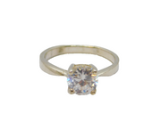 Sterling Silver Spinel Solitaire Engagement Ring Contemporary c1990 Size L