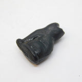 Czech Black Glass Christmas Cracker Cat Charm Antique c1920 Art Deco