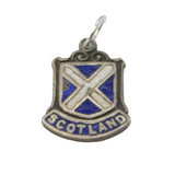 Sterling Silver Enamel Scotland Shield Charm Pendant Vintage c1970